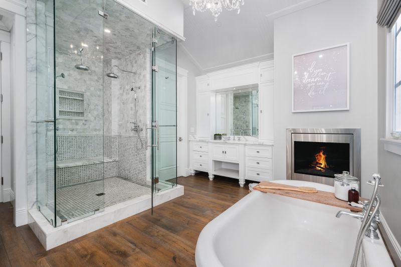 Elegant Walk-In Shower with Glass Doors